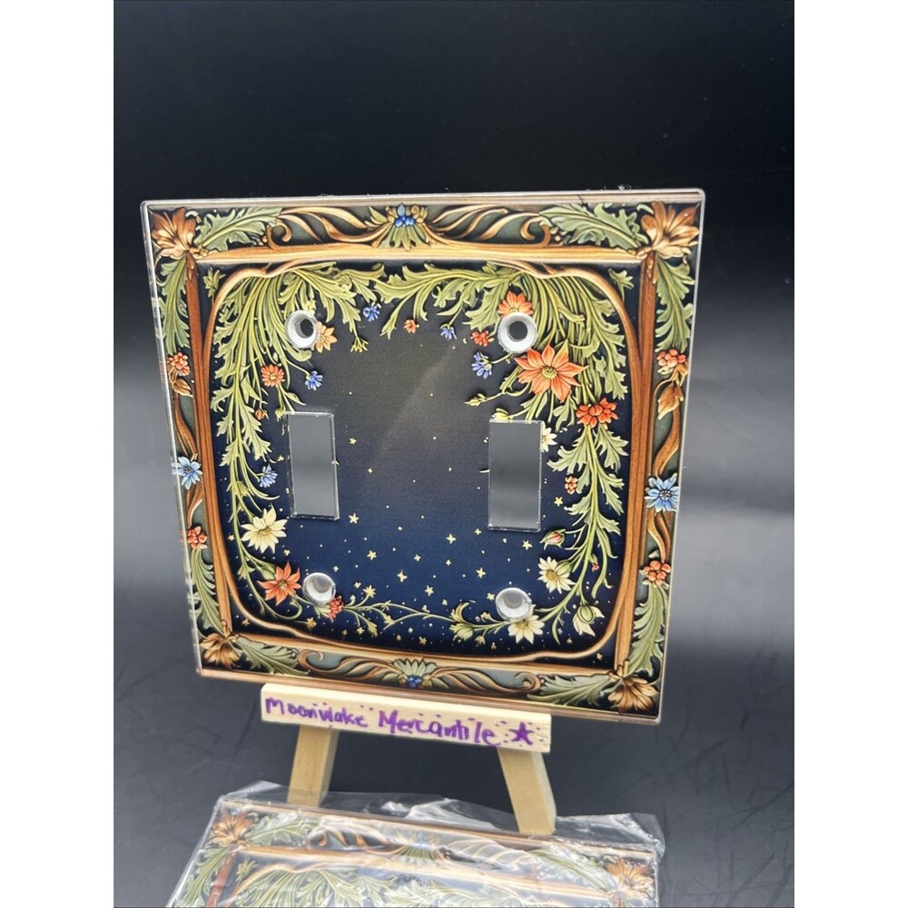 2 PC LOT NEW* Whimsical Wildflower Double  Light Switch Cover Cottagecore Floral